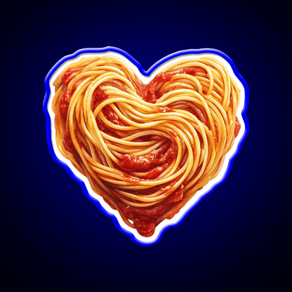 Heart Shaped Spaghetti Marinara Snack Food Led Neon Sign Rgb Color - Shineneon