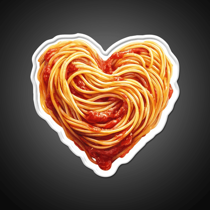 Heart Shaped Spaghetti Marinara Snack Food Led Neon Sign Rgb Color - Shineneon