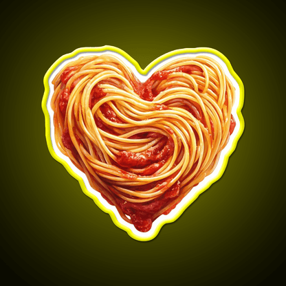 Heart Shaped Spaghetti Marinara Snack Food Led Neon Sign Rgb Color - Shineneon