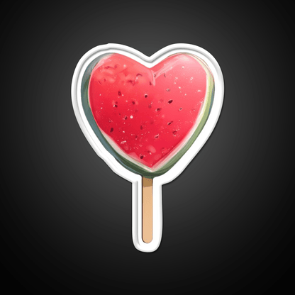 Heart Shaped Watermelon Popsicle Snack Food Led Neon Sign Rgb Color - Shineneon
