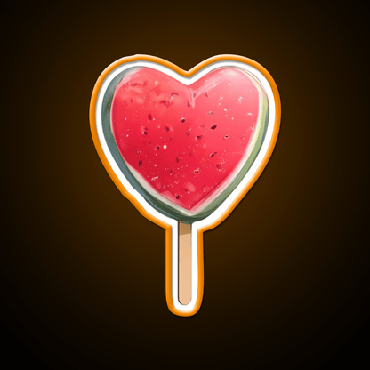 Heart Shaped Watermelon Popsicle Snack Food Led Neon Sign Rgb Color - Shineneon