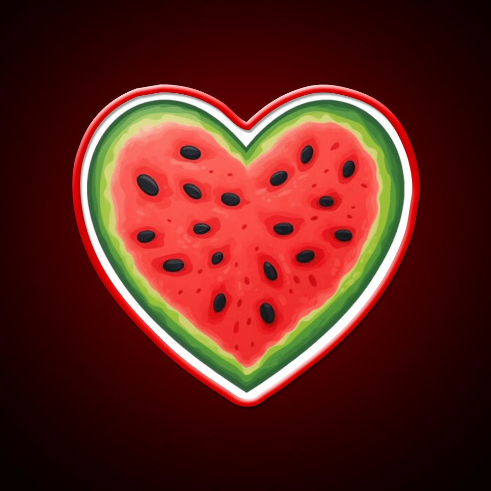 Heart Shaped Watermelon Snack Food Led Neon Sign Rgb Color - Shineneon