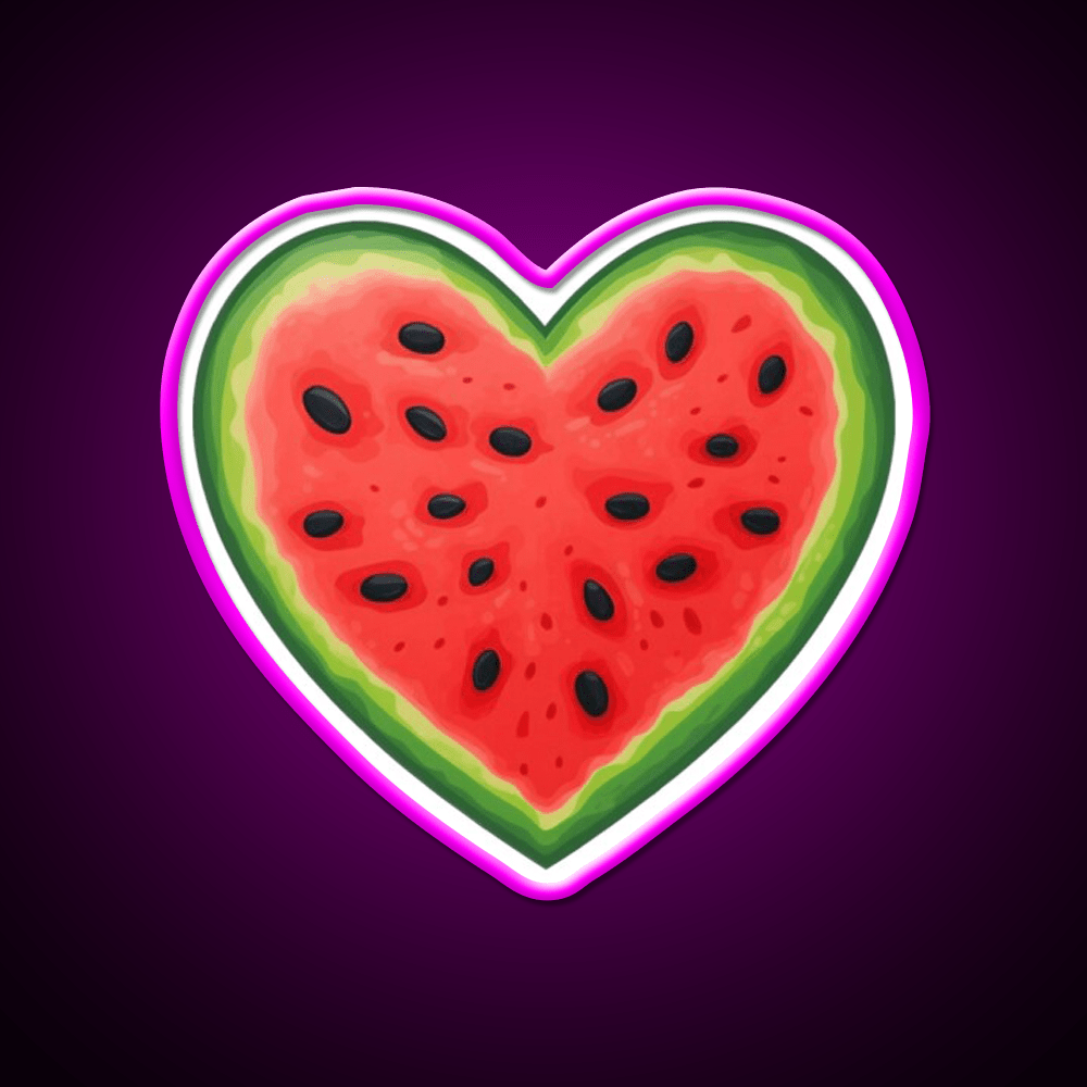 Heart Shaped Watermelon Snack Food Led Neon Sign Rgb Color - Shineneon