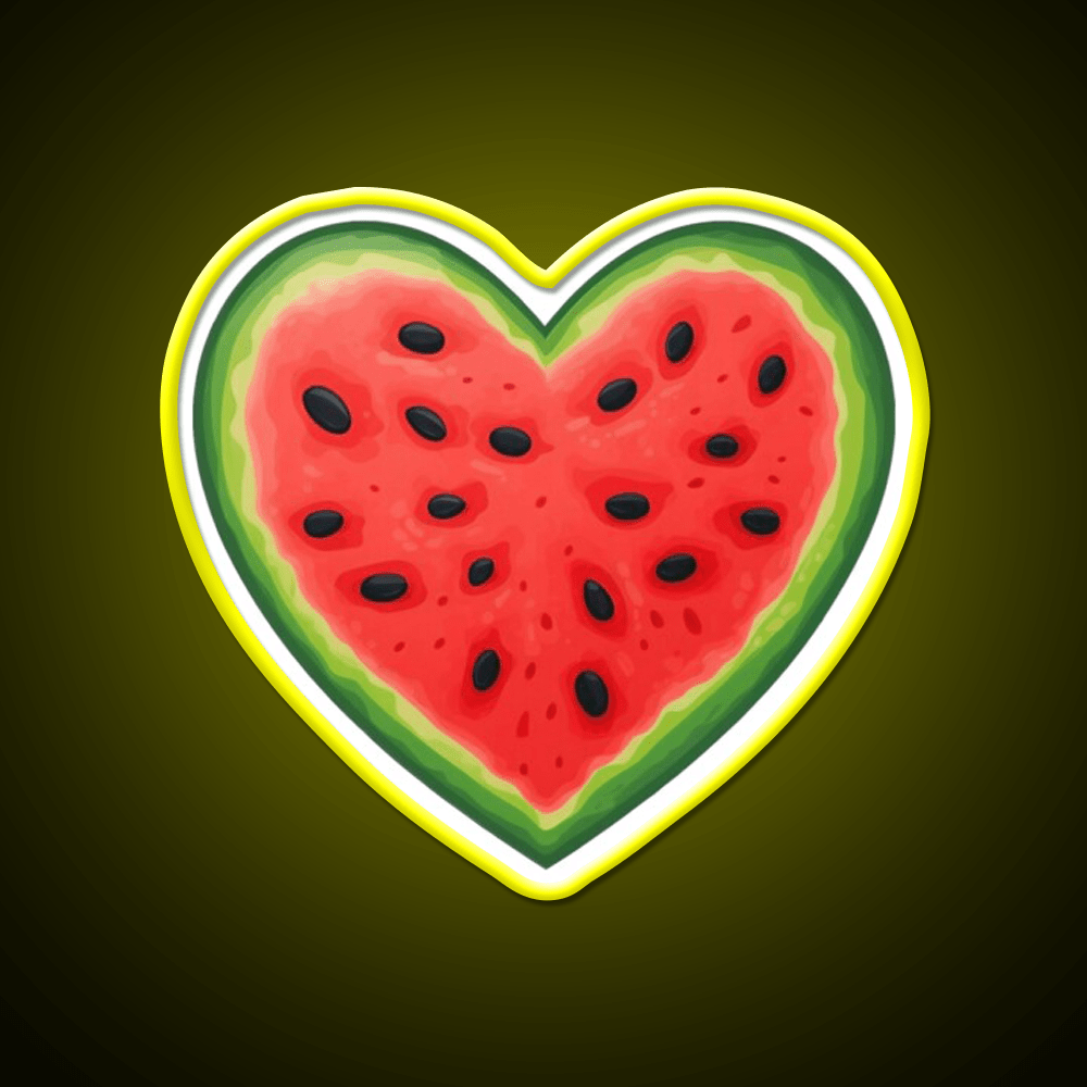 Heart Shaped Watermelon Snack Food Led Neon Sign Rgb Color - Shineneon