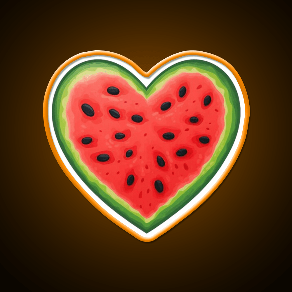 Heart Shaped Watermelon Snack Food Led Neon Sign Rgb Color - Shineneon