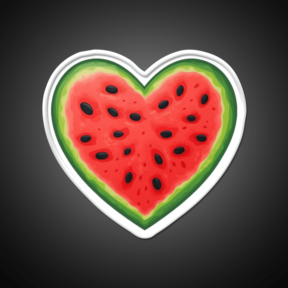 Heart Shaped Watermelon Snack Food Led Neon Sign Rgb Color - Shineneon