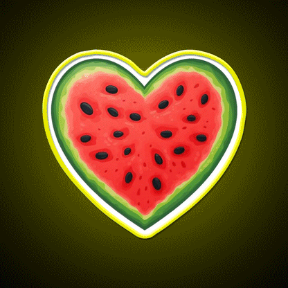 Heart Shaped Watermelon Snack Food Led Neon Sign Rgb Color - Custom LED neon sign front view