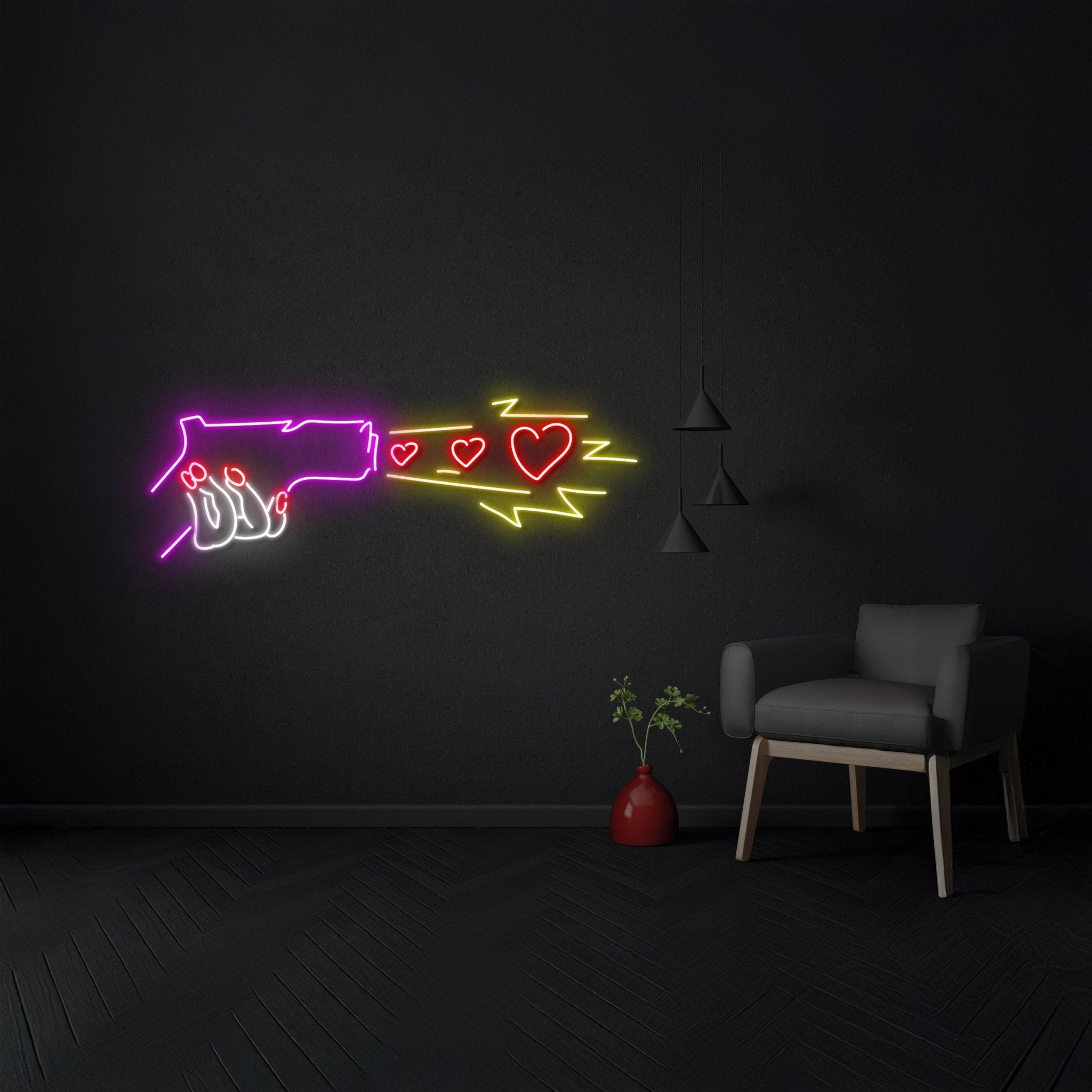 Heart Shooting Neon Sign Fathers Day Gifts - Shineneon