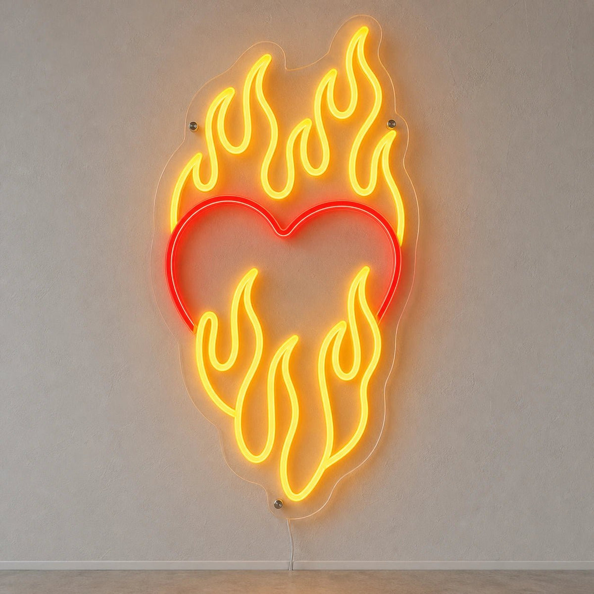 Heart Surrounded By Flames LED Neon Sign - Shineneon