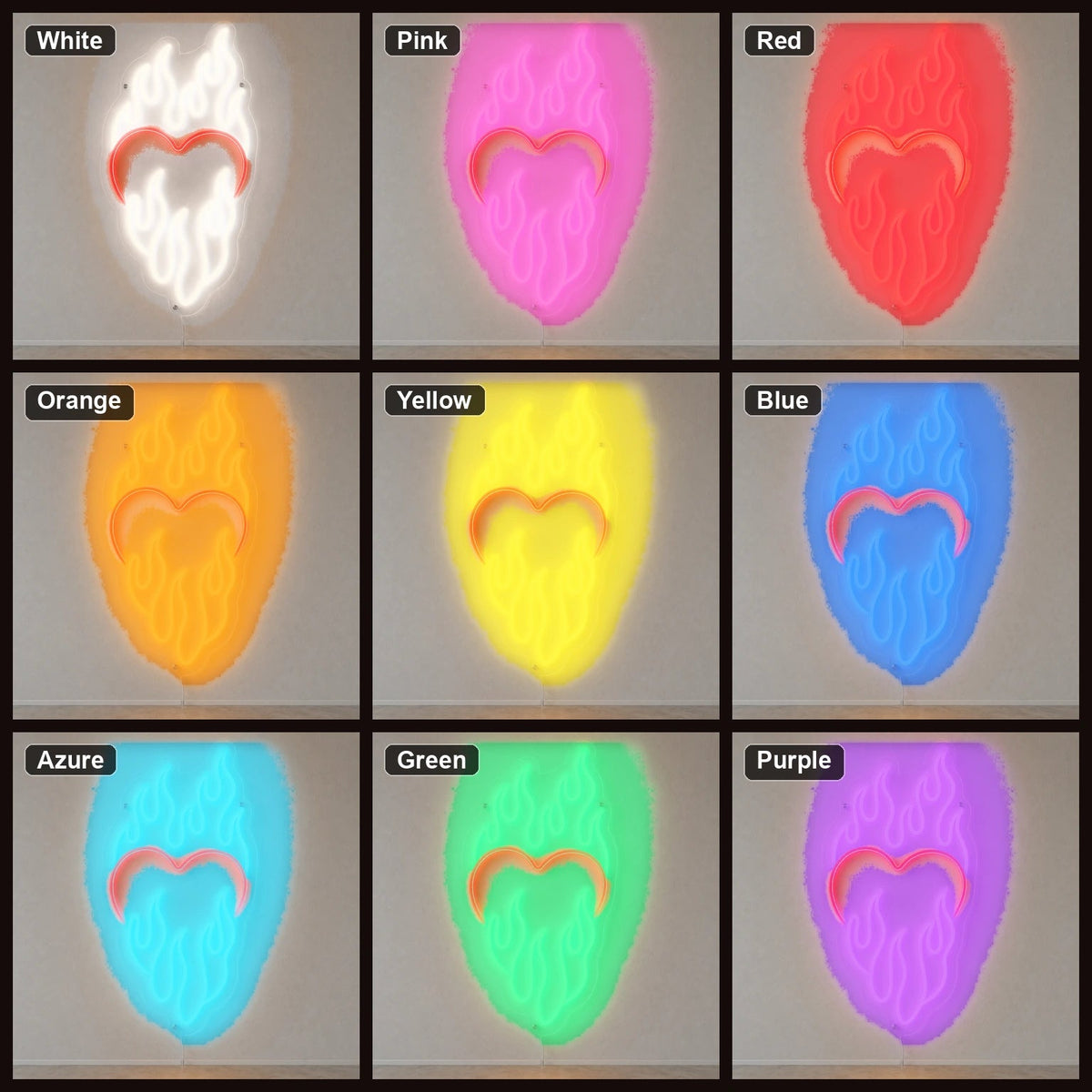 Heart Surrounded By Flames LED Neon Sign - Shineneon