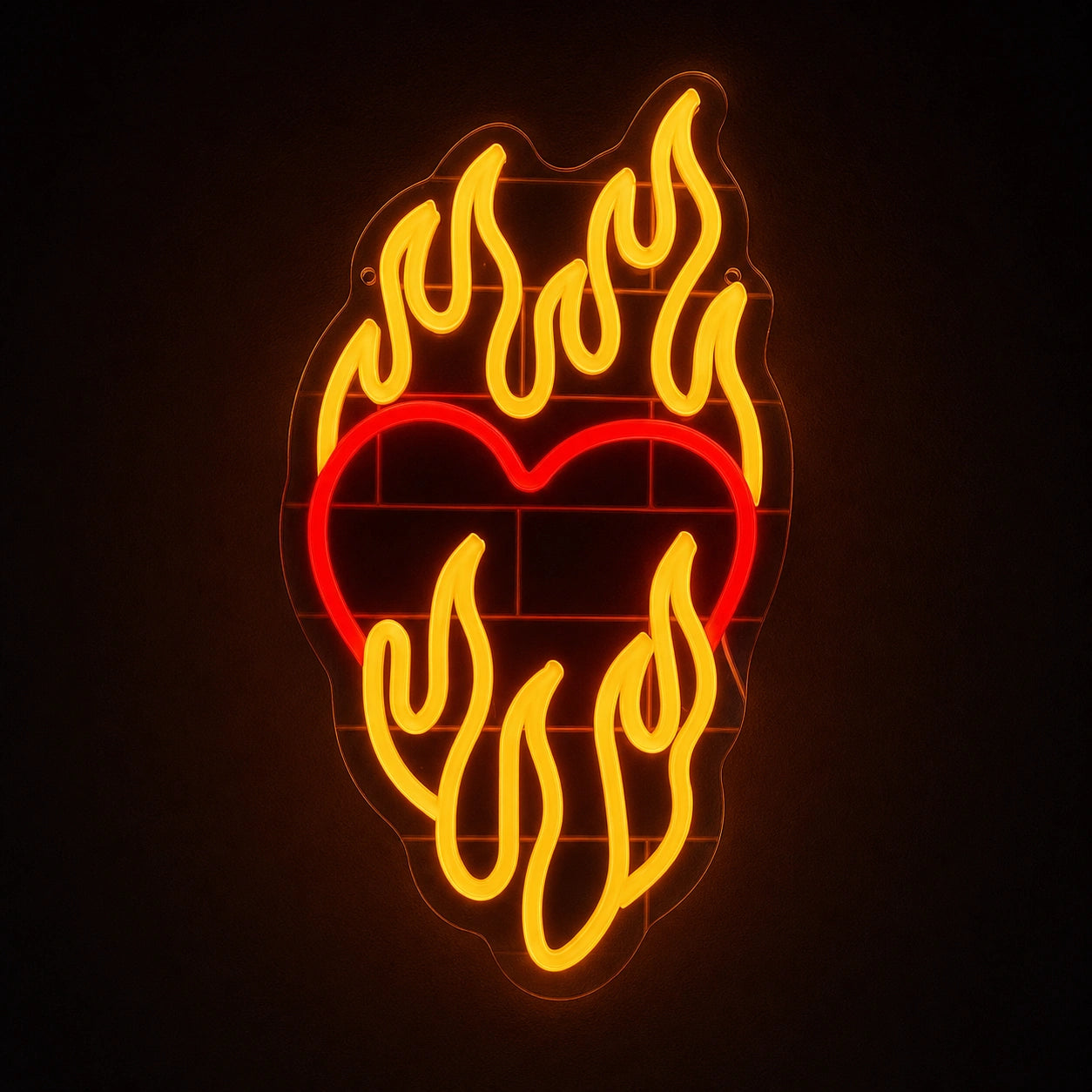 Heart Surrounded By Flames LED Neon Sign Garage Neon Sign main product image