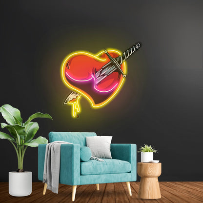 Heart Sword Custom Led Signs Artwork For Sale - Shineneon