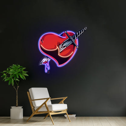 Heart Sword Custom Led Signs Artwork For Sale - Shineneon
