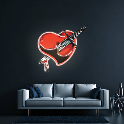 Heart Sword Custom Led Signs Artwork For Sale