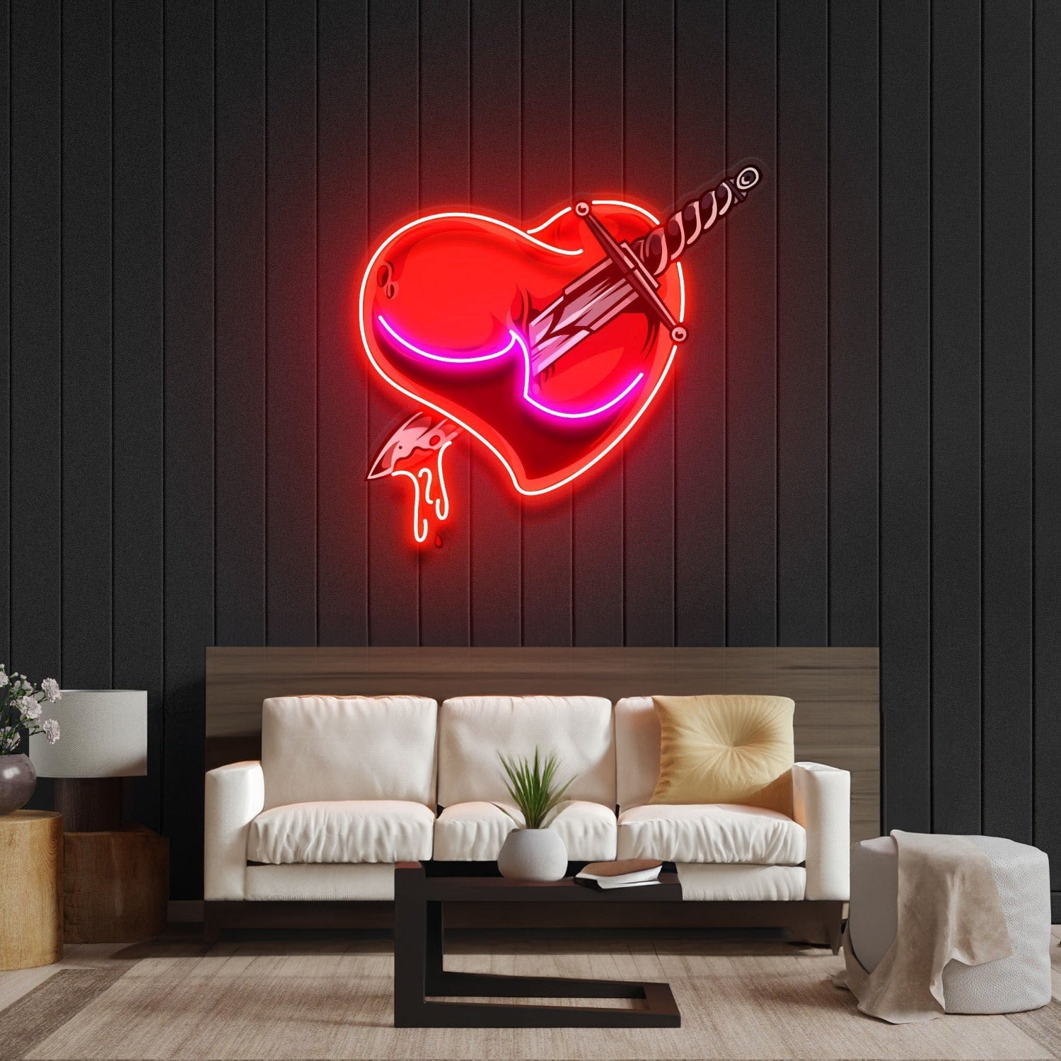 Heart Sword Led Neon Acrylic Artwork | Shineneon