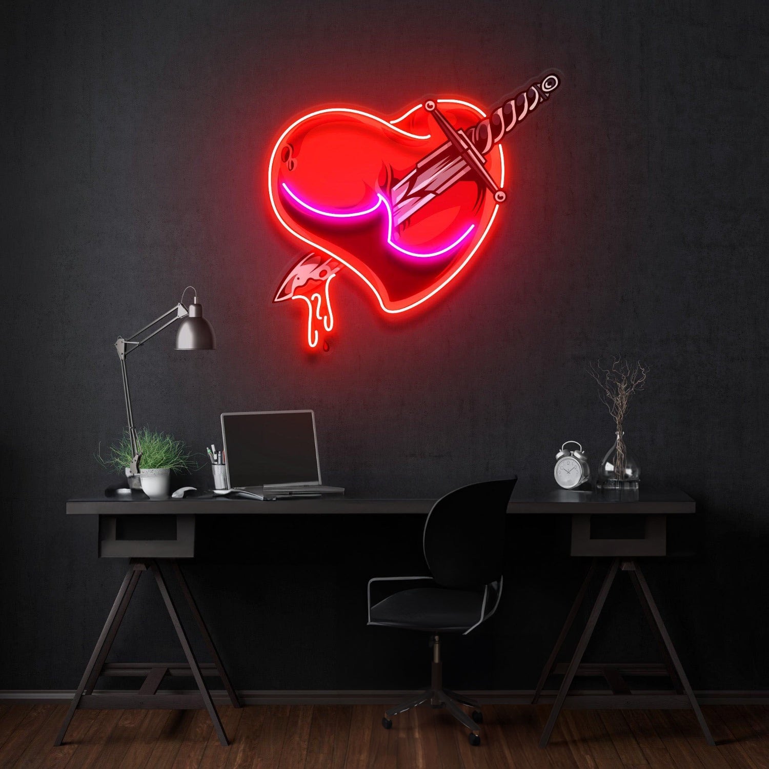 Heart Sword Led Neon Acrylic Artwork | Shineneon