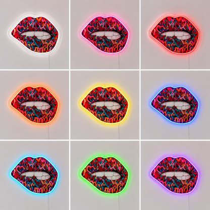 Heart Wall Decor LED Neon Sign Home Art color grid