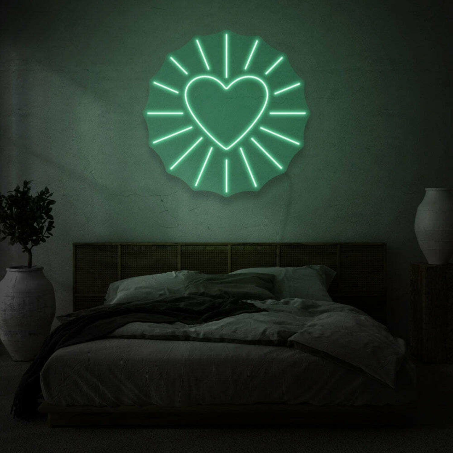 Heart With Rays Led Neon Sign | Shineneon