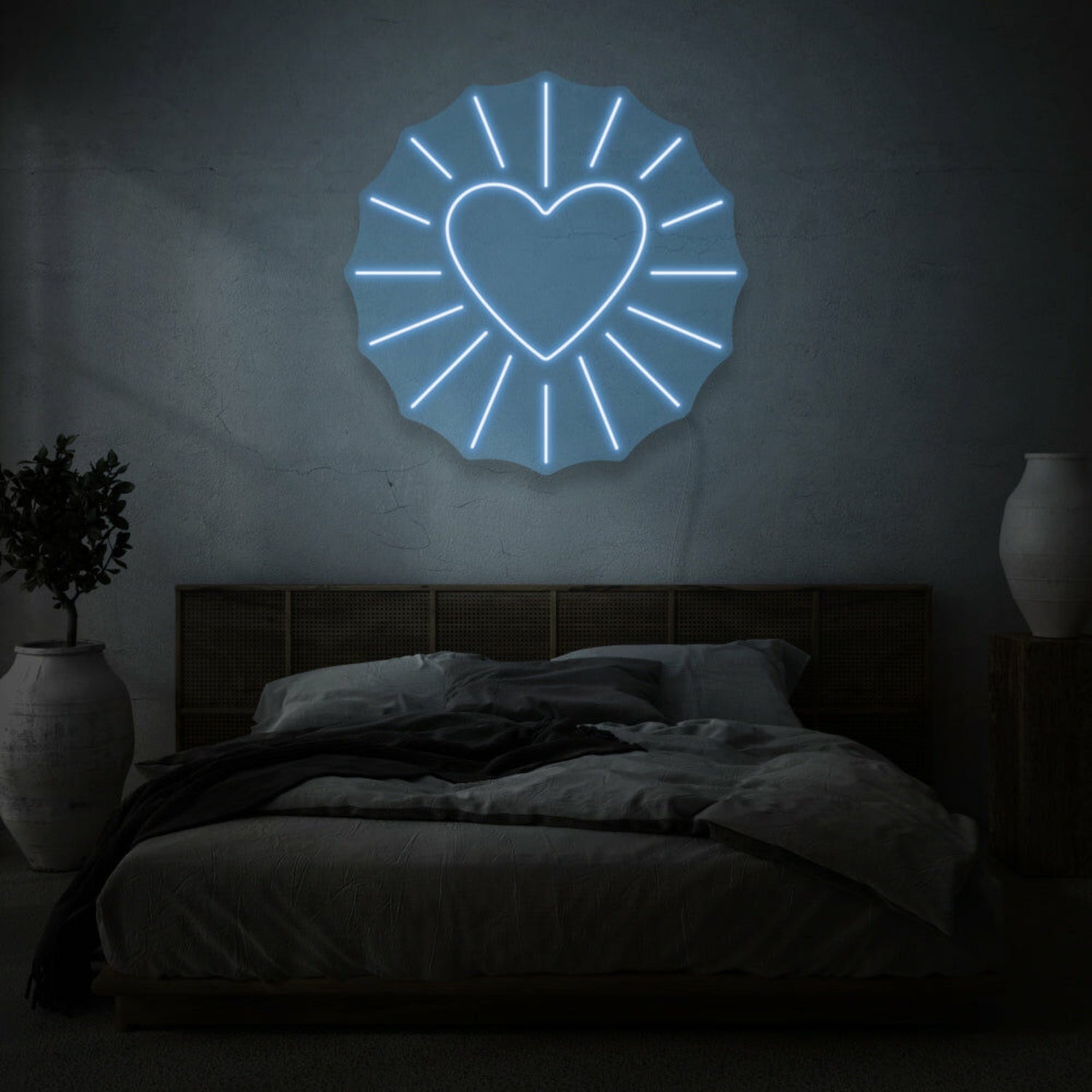 Heart With Rays Led Neon Sign | Shineneon
