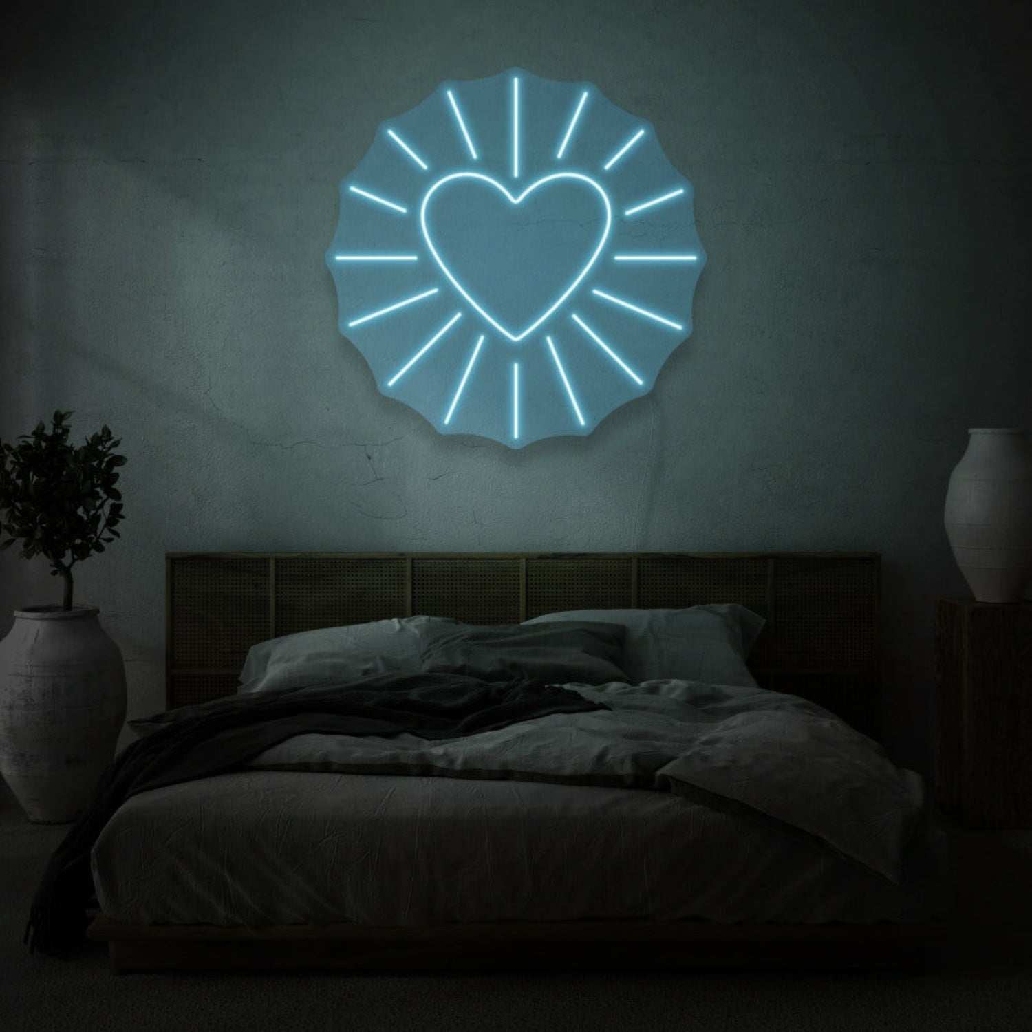 Heart With Rays Led Neon Sign | Shineneon