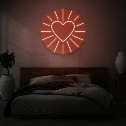 Heart With Rays Led Neon Sign | Shineneon