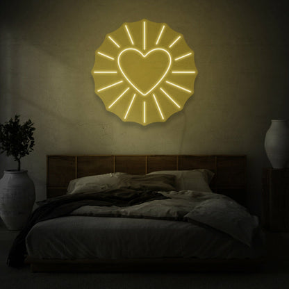 Heart With Rays Led Neon Sign | Shineneon