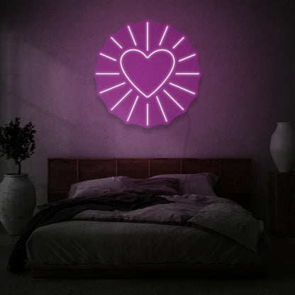 Heart With Rays Led Neon Sign | Shineneon