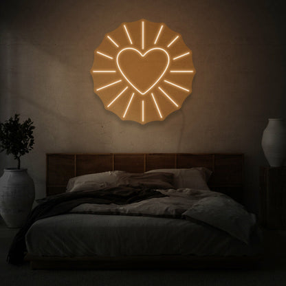 Heart With Rays Led Neon Sign | Shineneon