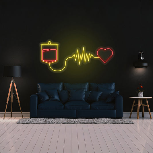 Heartbeat Neon Sign Wall Decor