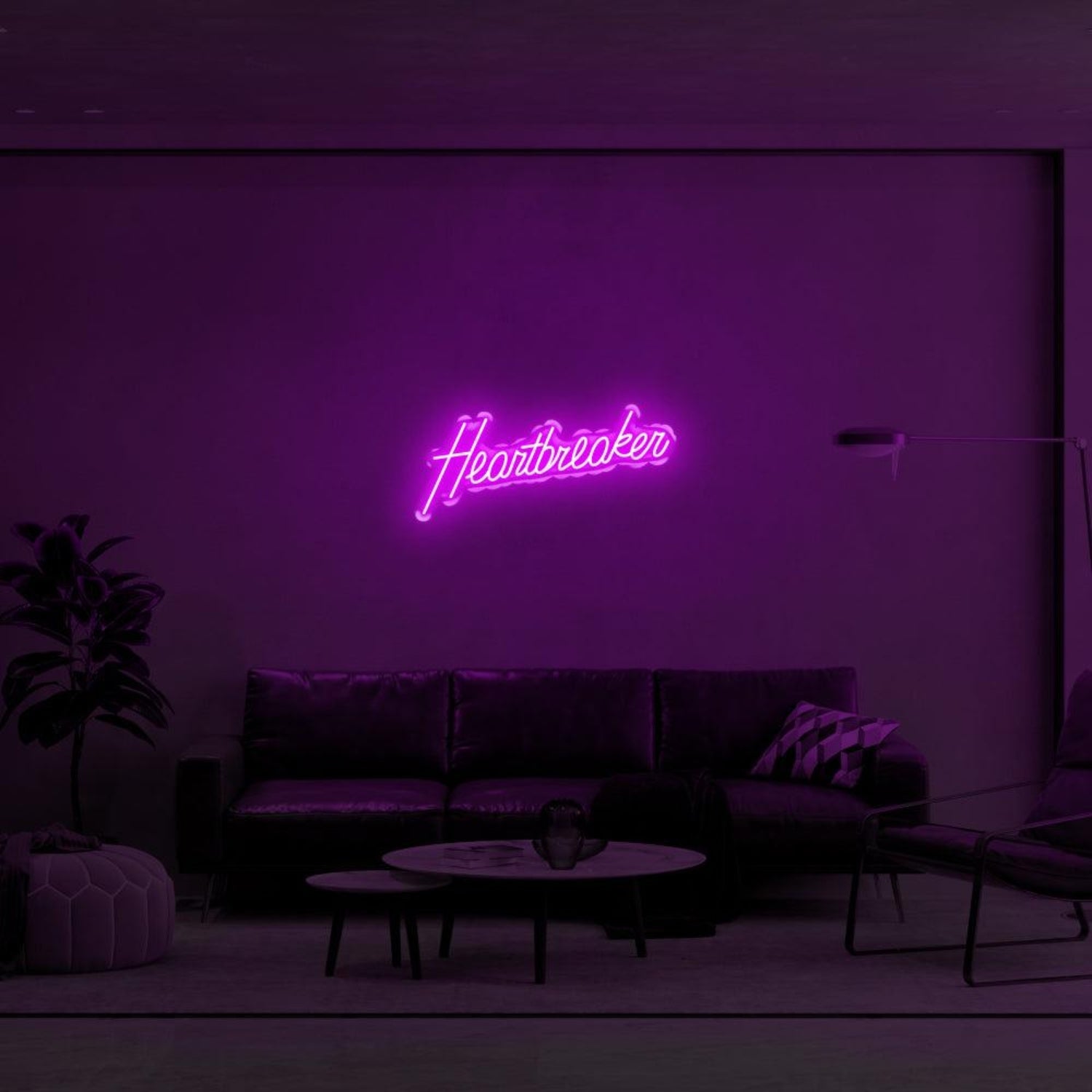 Heartbreaker Amber Led Neon Sign Modern Living Room Wall Art | Shineneon