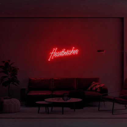 Heartbreaker Amber Led Neon Sign Modern Living Room Wall Art | Shineneon