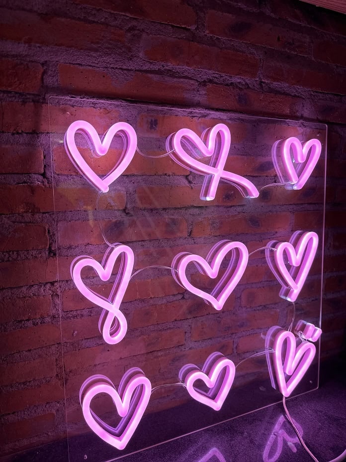 Hearts Led Neon Sign Wall Art | Shineneon