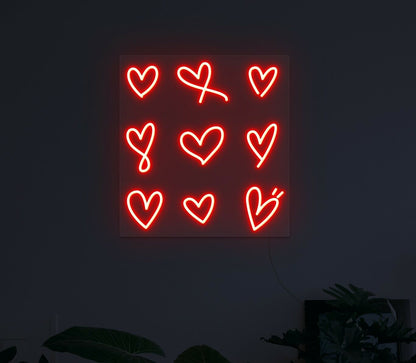 Hearts Led Neon Sign Wall Art | Shineneon