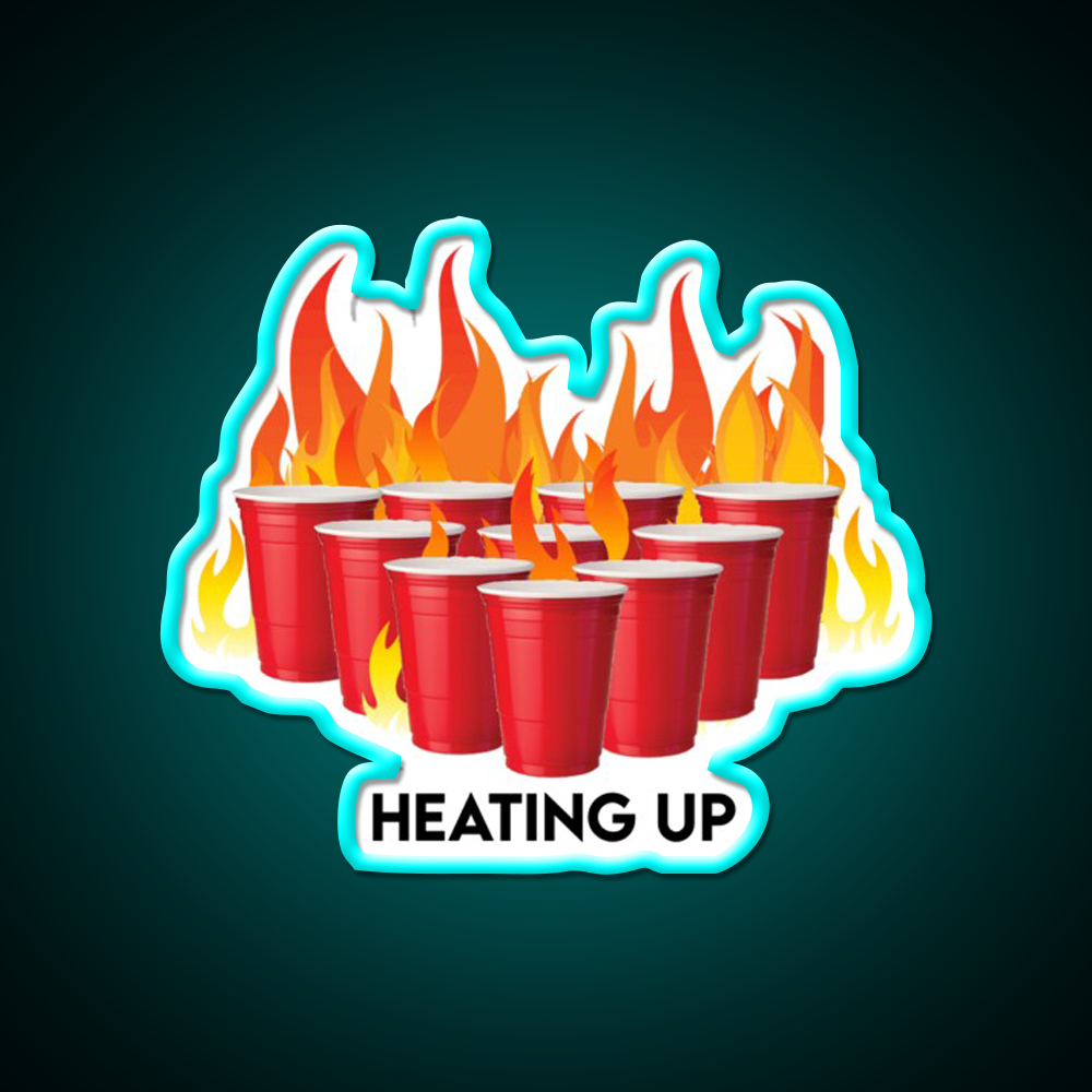 Heating Up Beer Bar Decor Led Neon Sign Rgb Color - Size and dimension reference