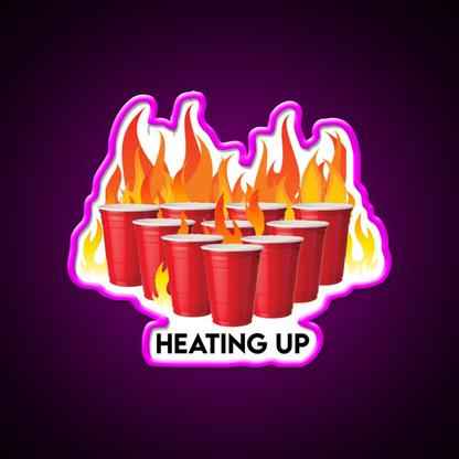 Heating Up Beer Bar Decor Led Neon Sign Rgb Color - Neon sign mounted on wall in room