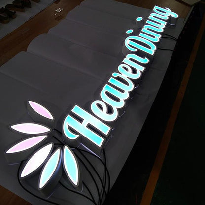 Heaven Dining 3D Frontlit Letters Metal Led Sign - Shineneon
