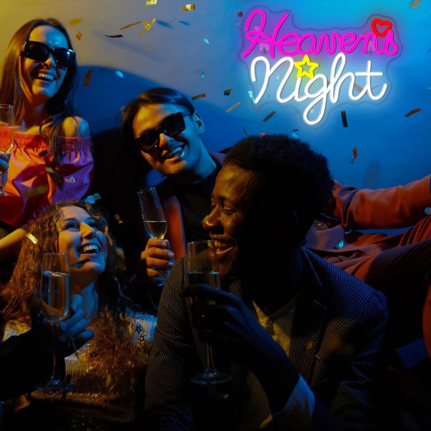 Heavens Night Led Neon Sign With Star And Heart For Home Bar Cafe Decor - Shineneon