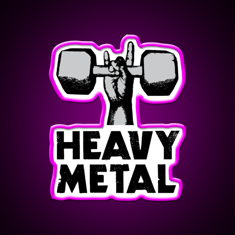 Heavy Metal Lifting Gym Fitness Led Neon Sign Rgb Color