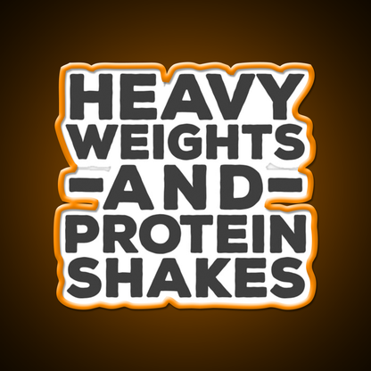 Heavy Weights Protein Shakes Gym Fitness Led Neon Sign Rgb Color