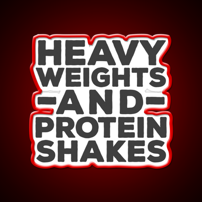 Heavy Weights Protein Shakes Gym Fitness Led Neon Sign Rgb Color