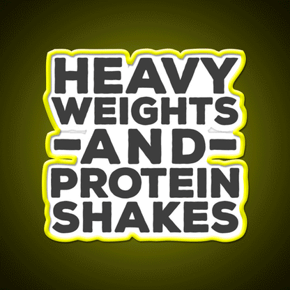 Heavy Weights Protein Shakes Gym Fitness Led Neon Sign Rgb Color