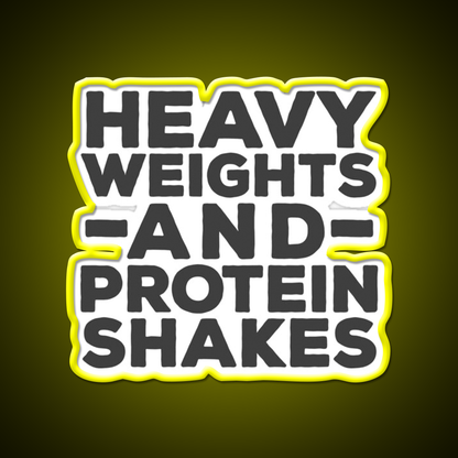 Heavy Weights Protein Shakes Gym Fitness Led Neon Sign Rgb Color