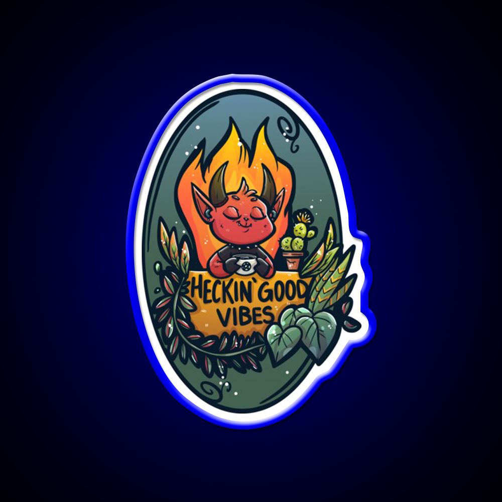 Heckin Good Vibes Cafe Led Neon Sign Espresso Bar Art Rgb Color