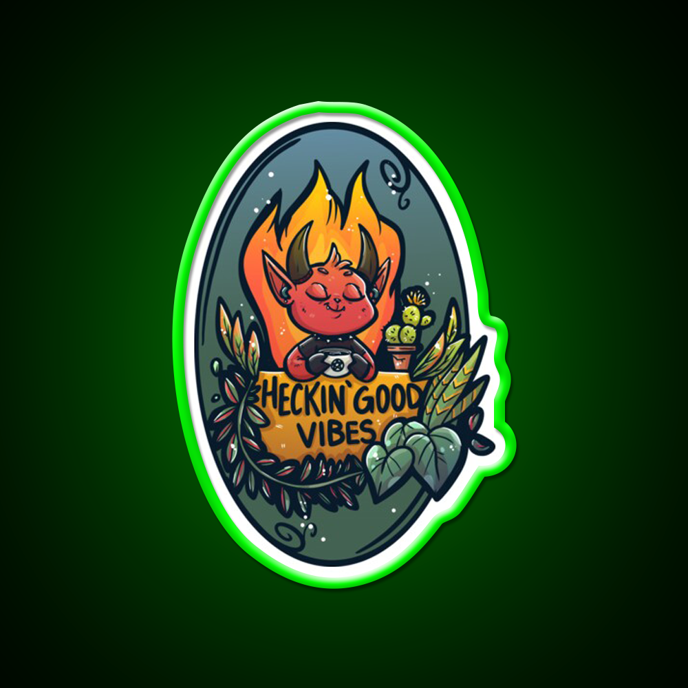 Heckin Good Vibes Cafe Led Neon Sign Espresso Bar Art Rgb Color