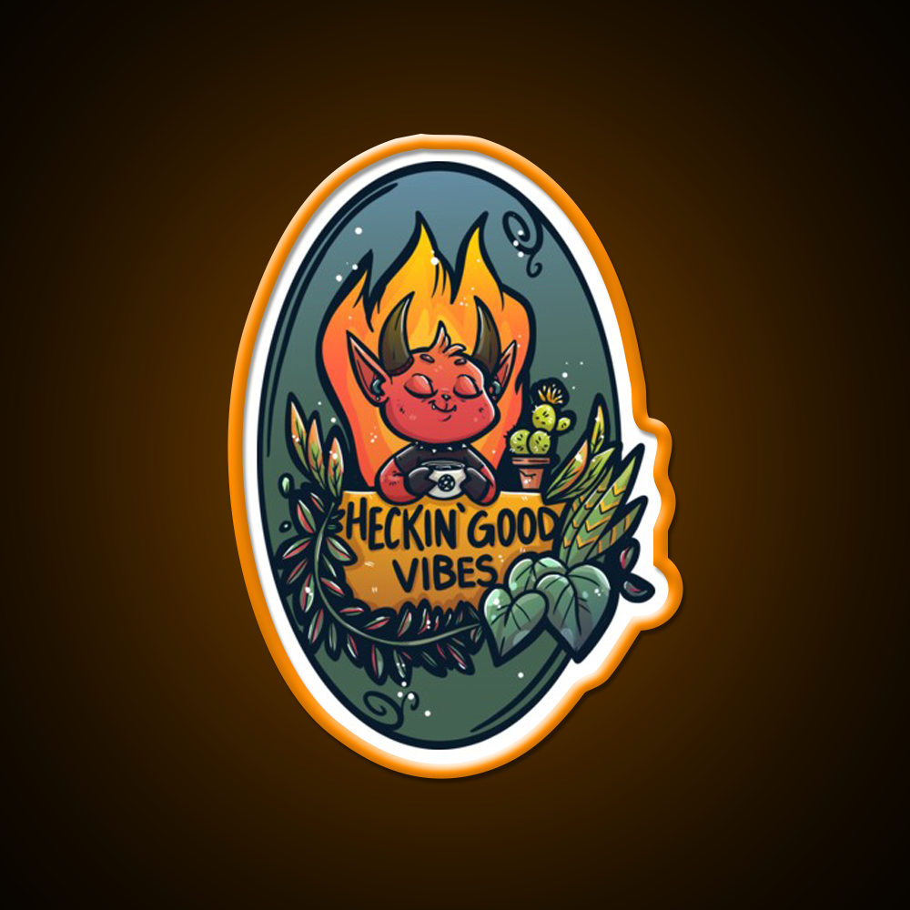 Heckin Good Vibes Cafe Led Neon Sign Espresso Bar Art Rgb Color