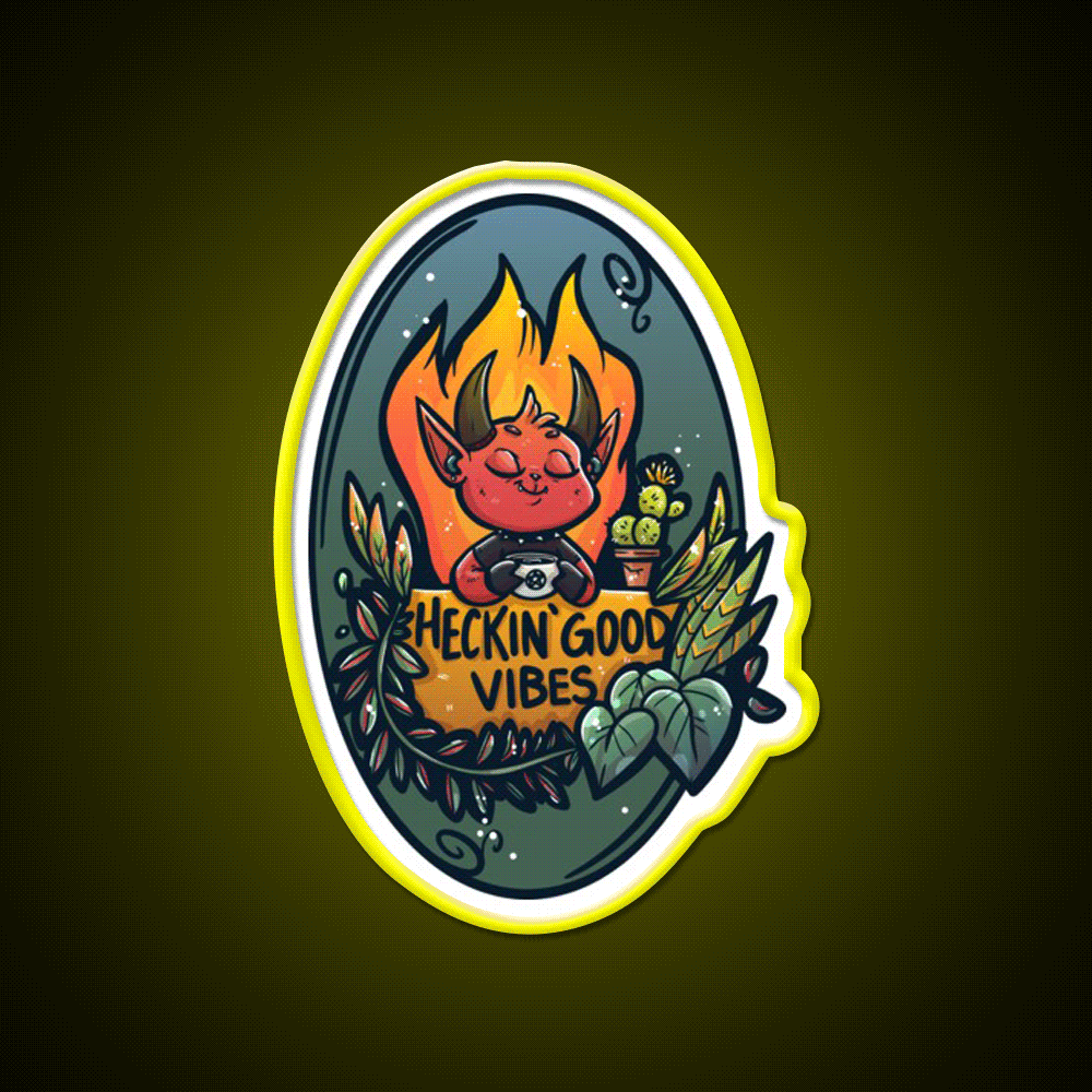 Heckin Good Vibes Cafe Led Neon Sign Espresso Bar Art Rgb Color