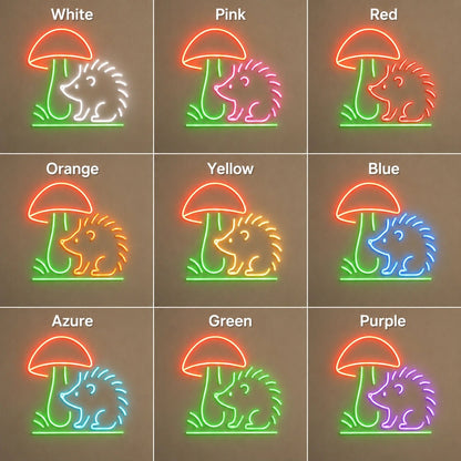 Hedgehog Beside Mushroom LED Neon Sign - Shineneon