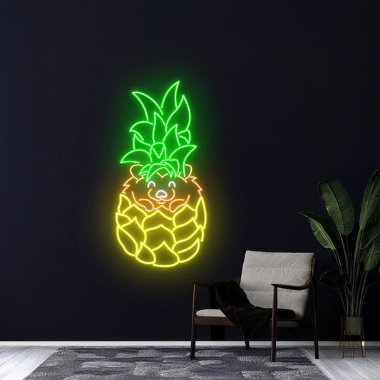 Hedgehog Pineapple Neon Sign