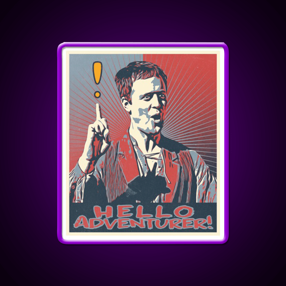 Hello Adventurer Epic Npc Man Welcome Led Neon Sign Open Sign Rgb Color - Shineneon