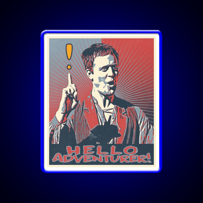 Hello Adventurer Epic Npc Man Welcome Led Neon Sign Open Sign Rgb Color - Shineneon